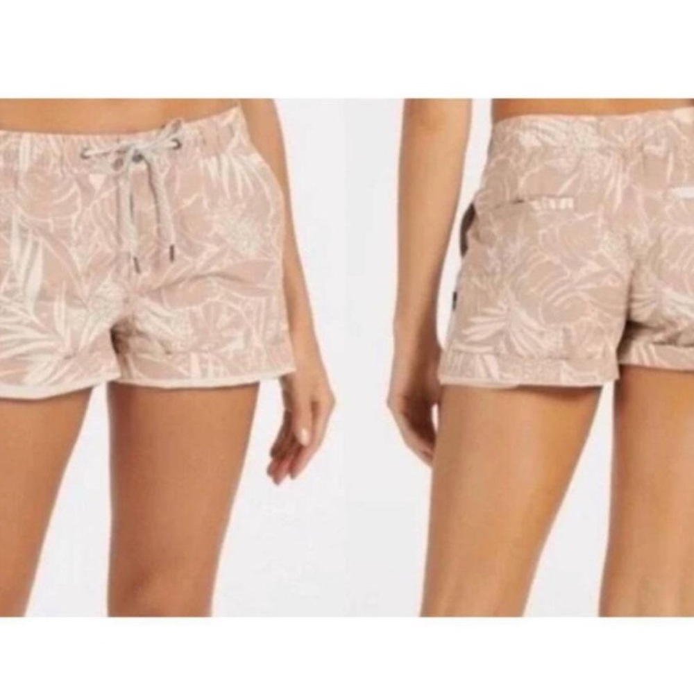 Vuori Beige pink Leaf-Print Athletic Shorts medium